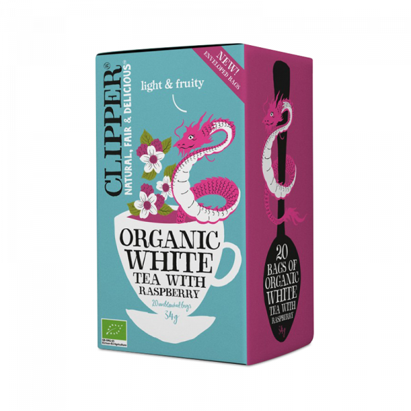 Te - Organic White Tea With Raspberry - Clipper - Piggabutiken.se Te - Organic White Tea With Raspberry - Clipper - Piggabutiken.se