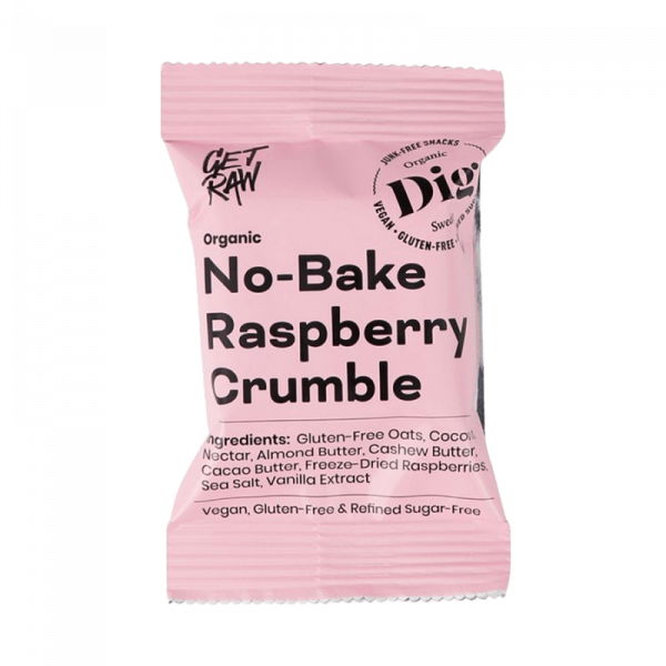 Organic No-Bake Raspberry Crumble 35g - GETRAW Organic No-Bake Raspberry Crumble 35g - GETRAW