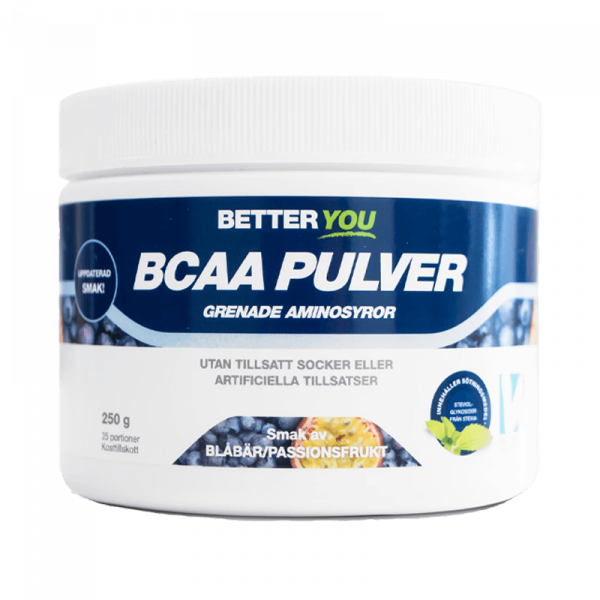 BCAA Pulver - Passionsfrukt/Blåbär - Better You - Piggabutiken.se BCAA Pulver - Passionsfrukt/Blåbär - Better You - Piggabutiken.se